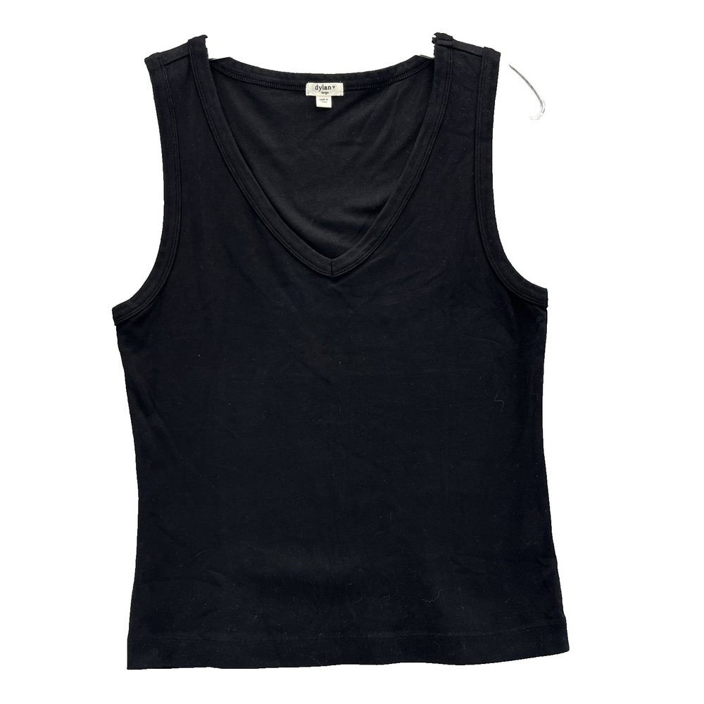 Dylan Tank Top Women's Large Black Minimalist Basics 90's Classic Chic Academia
